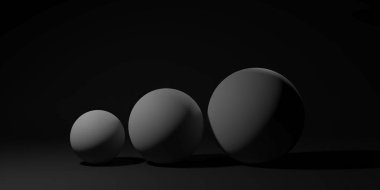 Koyu küreli soyut bir arkaplan. 3d oluşturma