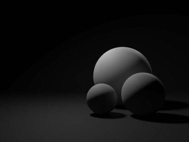 Koyu küreli soyut bir arkaplan. 3d oluşturma