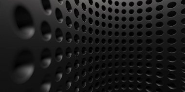 Noktalı çelik zemin üzerinde delikler var. Endüstriyel doku. 3d oluşturma