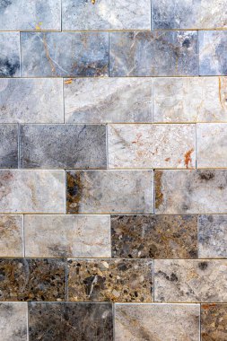 Seramik kiremit duvar dokusu. Dışarıdaki granit bina. Mermer taş arkaplan