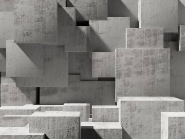 Beton duvar arka plan duvar kağıdı. Taş küpleri rastgele dizilmiş