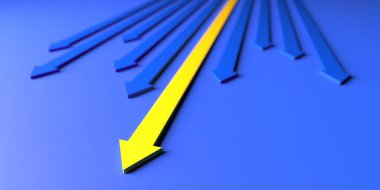 Bir sarı ok dümdüz gidiyor.