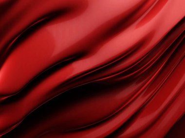 Kırmızı saten kumaş yumuşak dalgalar ve zarif kıvrımlar.