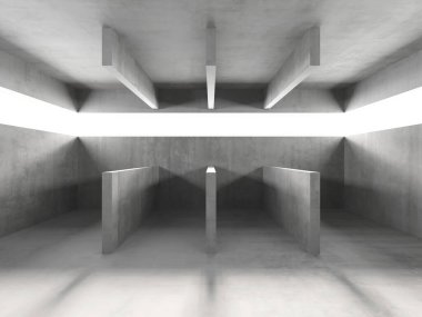 Soyut boş modern beton oda içi
