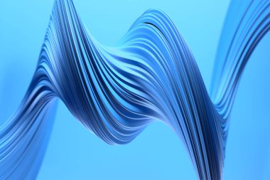 Gökyüzü arka planında zarif mavi dalga deseni. 3d hazırlayıcı..