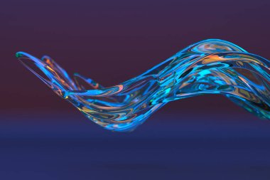 Modern tasarım için canlı renkler taşıyan soyut dalga biçimi. 3d hazırlayıcı.