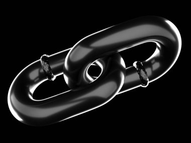 Dijital tasarım için gelecekçi siyah metal zincir zinciri kavramı. 3d hazırlayıcı.