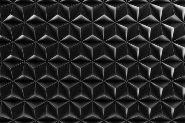 Duvar kağıdı ve tasarım için piramit şekilli geometrik siyah desen. 3d hazırlayıcı.