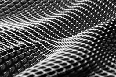 Yaratıcı arka plan tasarımı için dinamik desenli soyut geometrik ağ dalgası. 3d hazırlayıcı.