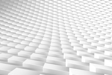 Üç boyutlu dikdörtgen arka plan tasarımlı modern soyut beyaz geometrik desen. 3d hazırlayıcı.