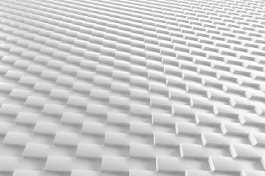 Geometric abstract pattern with repetitive white 3d cubes. 3d render.. clipart