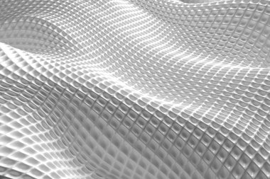 Modern tasarım ve görselleştirme için ızgara desenli soyut geometrik dalga deseni. 3d hazırlayıcı.