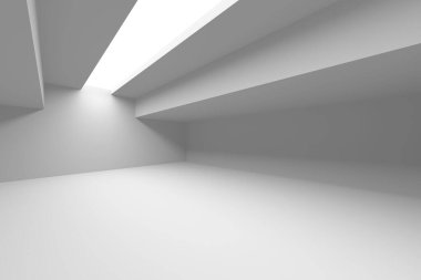 Modern iç tasarım elementlerine sahip minimalist mimari alan. 3d hazırlayıcı.