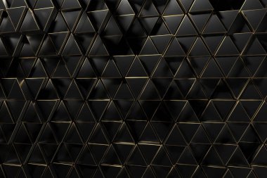 Geometrik desenli, üçgen şekilli ve altın aksanlı. 3d hazırlayıcı.
