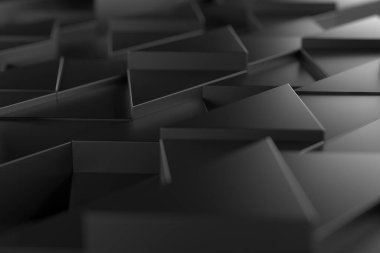 Modern tasarım projeleri için soyut geometrik siyah şekiller. 3d hazırlayıcı.