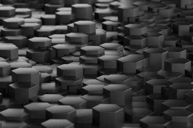 Modern tasarım için soyut geometrik desenler, altıgen şekiller ve gölgeler. 3d hazırlayıcı.