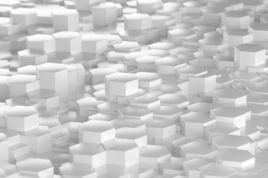 Modern tasarım kavramları için altıgen şekilli soyut geometrik desen. 3d hazırlayıcı..