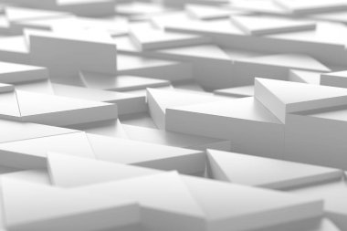 Geometrik soyut arkaplan ve beyaz çokgen üç boyutlu şekiller. 3d hazırlayıcı..