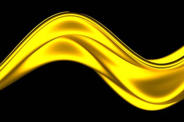 Modern sanat ve iç dekorasyon için altın dalga soyut tasarım. 3d hazırlayıcı..