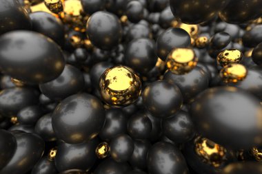 Modern tasarım için soyut metalik ve parlak küreler. 3d hazırlayıcı.