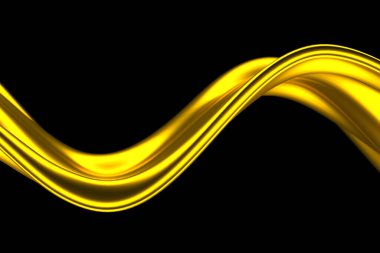 Akışkan hareketli altın soyut dalga tasarımı. 3d hazırlayıcı.