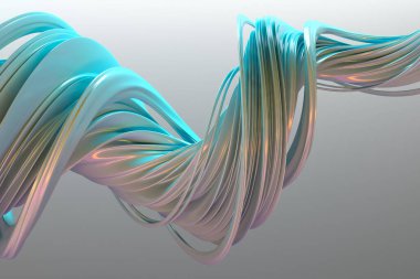 Modern sanat ve dekor için fütüristik soyut kablo tasarımı. 3d hazırlayıcı.