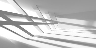 Işık ve gölgeli modern soyut mimari tasarım. 3d hazırlayıcı.