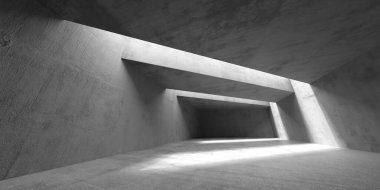 Işık ve gölge efektli soyut geometrik beton mimari. 3d hazırlayıcı..