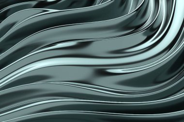 Modern tasarım için akışkan hareketli soyut metalik dalgalar. 3d hazırlayıcı.