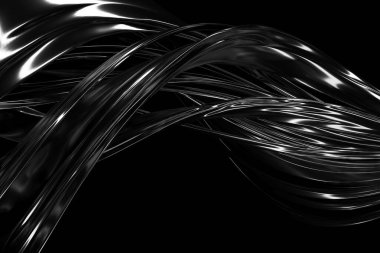 Soyut metalik dalga hareket halinde. 3d hazırlayıcı.