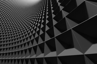 Modern tasarım projeleri için tekrarlanan üçgen şekilli geometrik soyut yüzey. 3d hazırlayıcı..