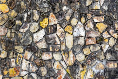 Değişik renk ve desenlere sahip doğal taş duvar dokusu.