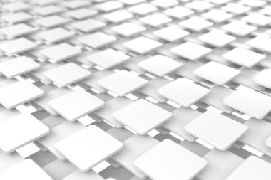 Modern tasarım kavramları için birbirine kenetlenmiş beyaz fayansların soyut geometrik deseni. 3d hazırlayıcı..