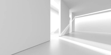 Modern tasarım için geometrik desenli minimalist mimari ve ışık oyunu. 3d hazırlayıcı.