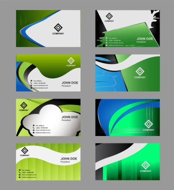 Vektör Kartvizit ayarla, tasarım öğeleri