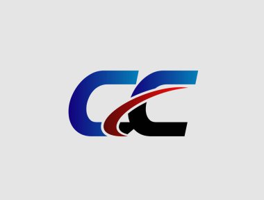 CC logo alfabe harfi logo vektörü illüstrasyonu