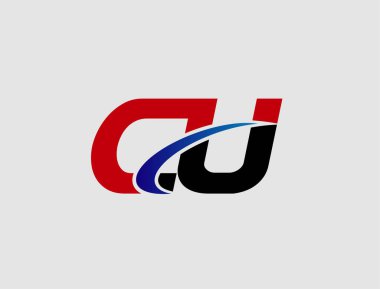 Harf C ve U logo vektör