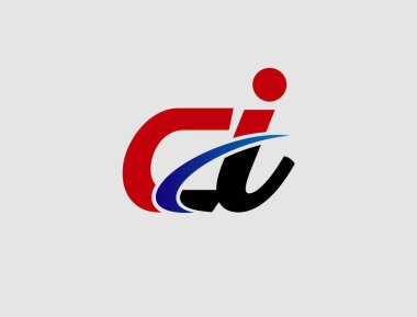 Ci logo alfabe harfi logo vektör illüstrasyonu