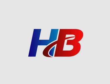 HB logo alfabesi harfi logo vektörü illüstrasyonu