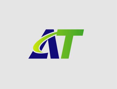 Mektup bir ve T logo vektör