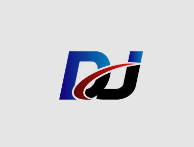 Dj mektup simgesi logo bağlı