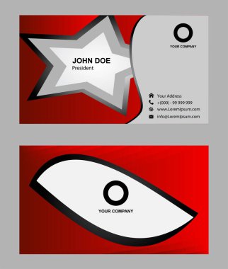 Soyut kırmızı ve siyah kartvizit tasarım şablonları