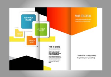 Profesyonel iş panelli broşür, şablon veya el ilanı tasarımı, resim için boş alan ile.