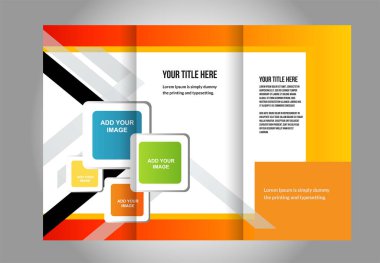 profesyonel iş üç kat flyer şablonu, kurumsal broşür veya kapak tasarımı,-ebilmek olmak kullanma Yayıncılık, baskı ve sunum için.