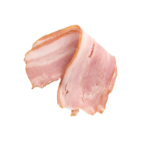 Raw Smoked Bacon Isolated Streaky Brisket Slice Fresh Thin Sliced — Stockfoto