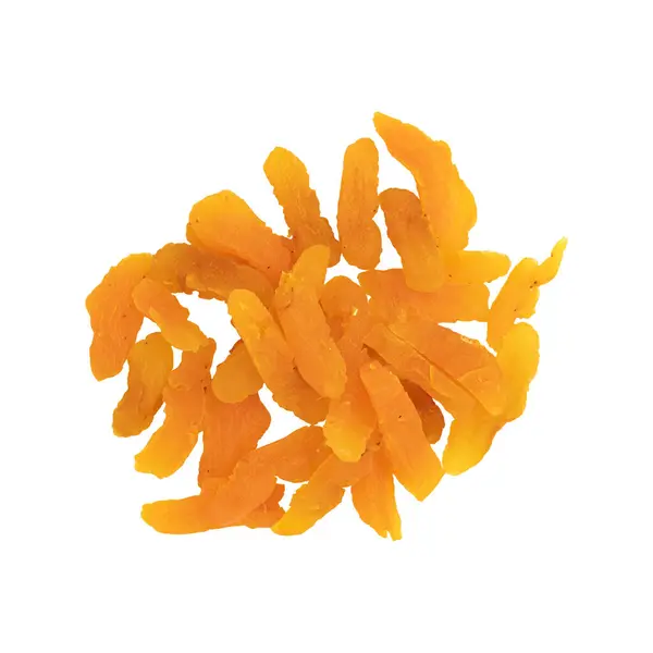 Slices Dried Apricots Isolated White Background Clipping Path Top View — Stock Photo, Image