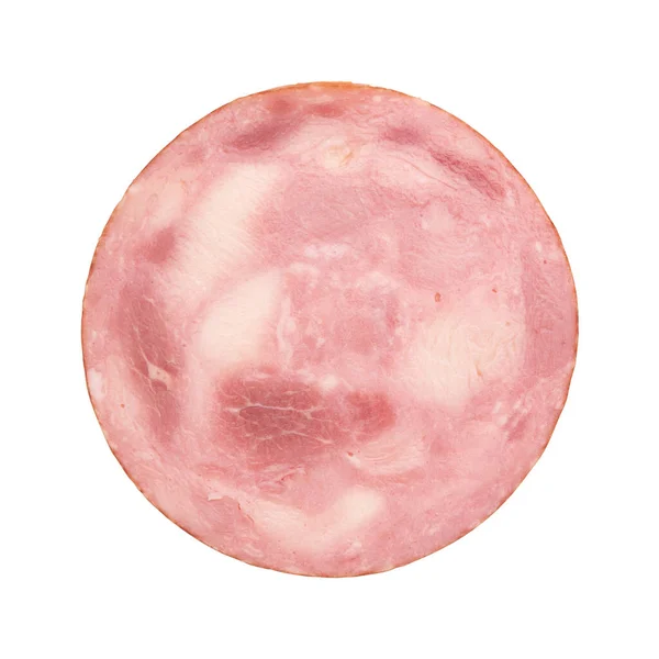 Piece Ham Isolated White Background Pork Ham Cut Slices Clipping — Stock Photo, Image