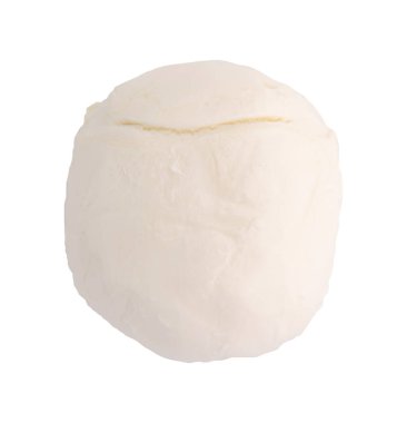 Taze İtalyan mozzarella peyniri beyaz arka planda izole edilmiş, kırpma yolu, üst manzara
