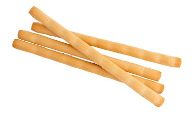 İtalyan çubuğu Grissini, geleneksel ekmek çubukları beyaz arka planda kırpma yolu ile izole edilmiş