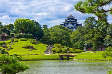 Okayama, Japonya 'daki Kale' de güzel bir mimari.